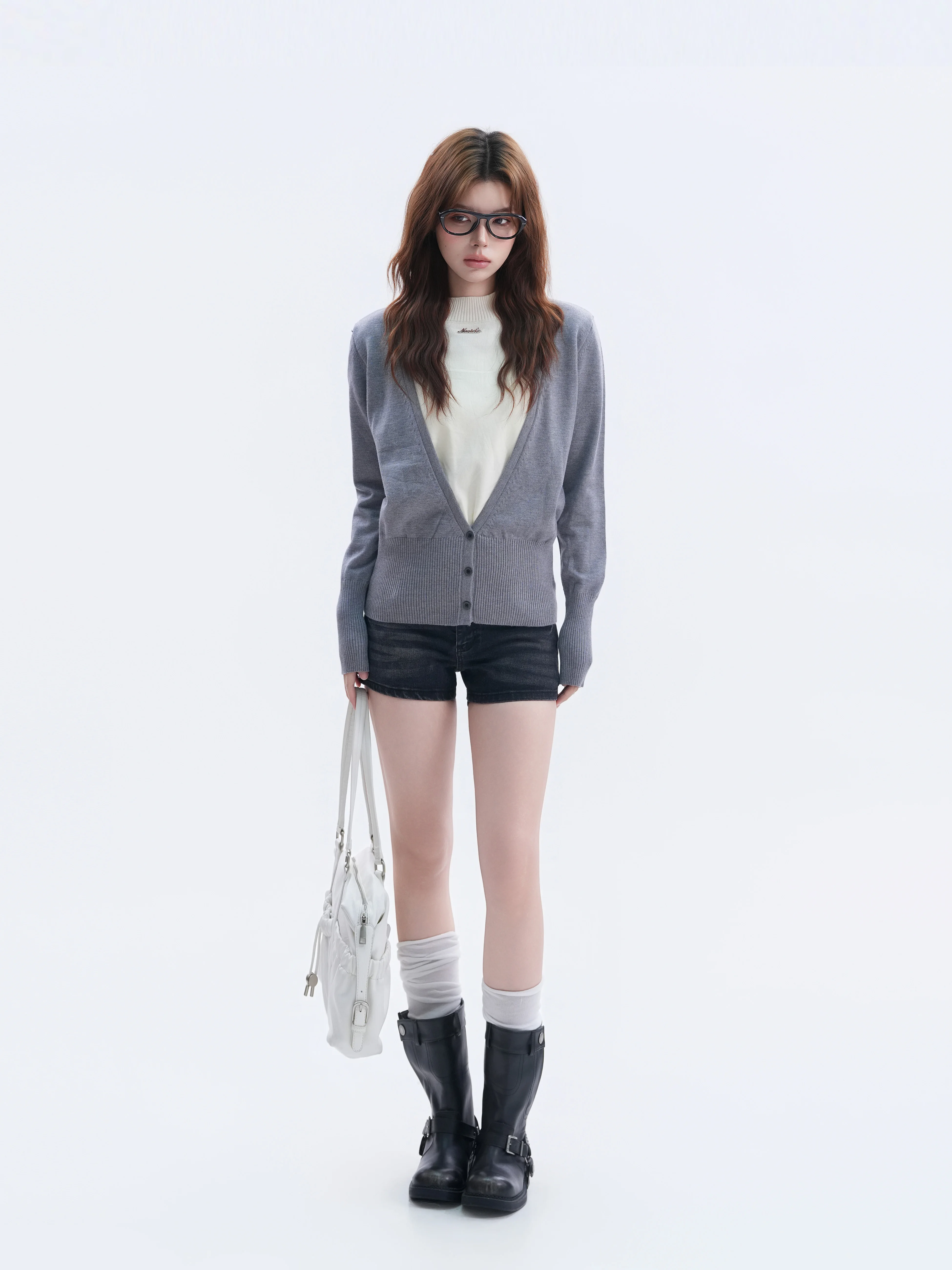 American Style Retro Knitted Sweater Women's Half High Collar Autumn Color Block Top Casual Loose Fit Soft Knitwear