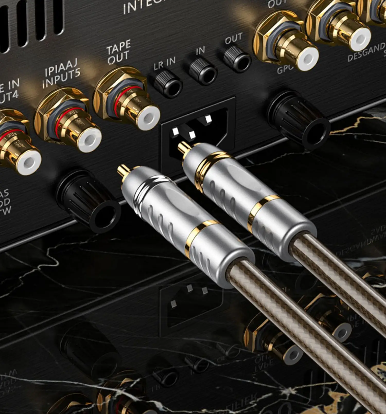Taiwan M-4 Silver Wrapped 6N Oxygen Free Copper RCA Two to Two Double Lotus Amplifier CD Decoding Audio Signal Line