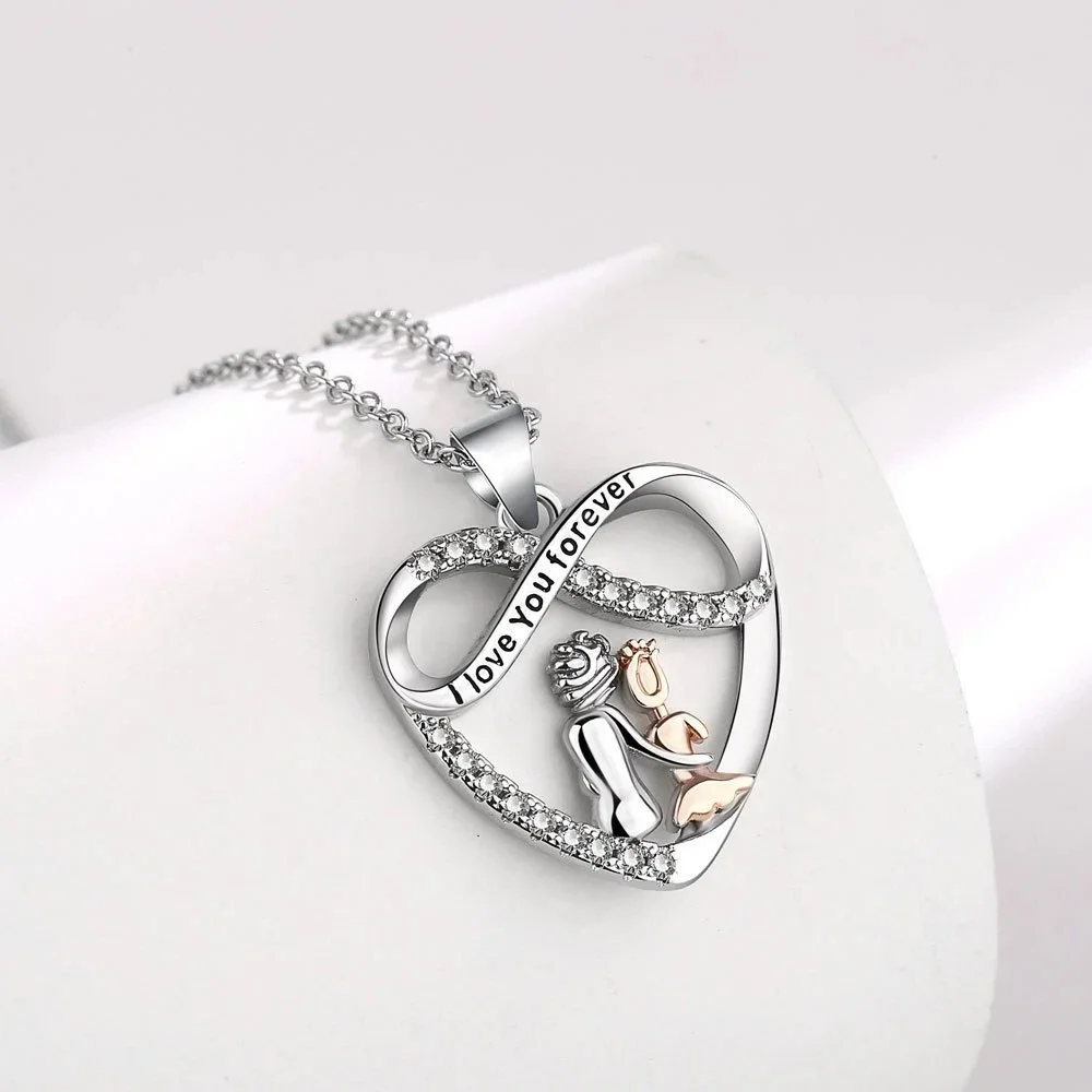 Trendy Heart Necklace for Men Women Hollow Love Pendant Clavicle Chain Choker Sweater Chain DIY BFF Party Family Jewelry Gifts