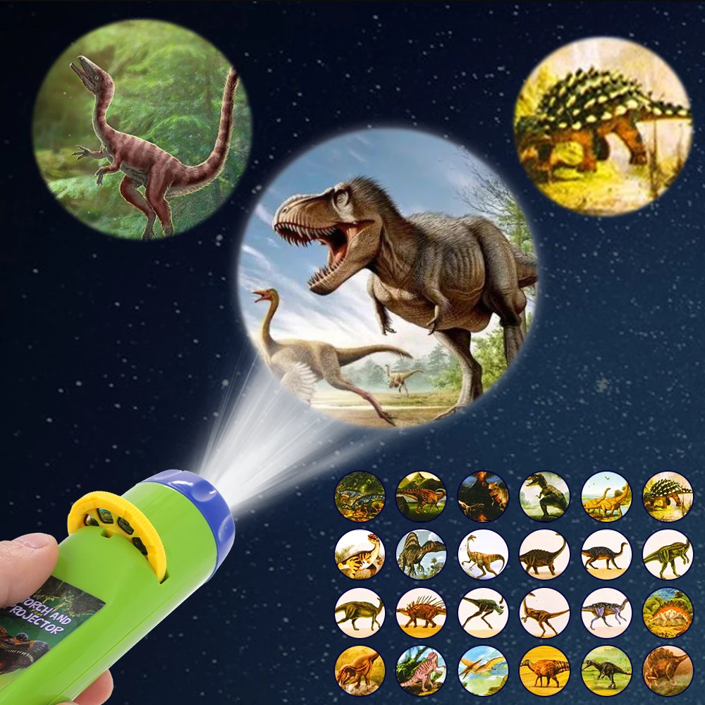 

Projection Flashlight Children Projector Light Cute Educational Cartoon Dinosaur Toy Picture Light Bedtime Learning Fun Kid Toys