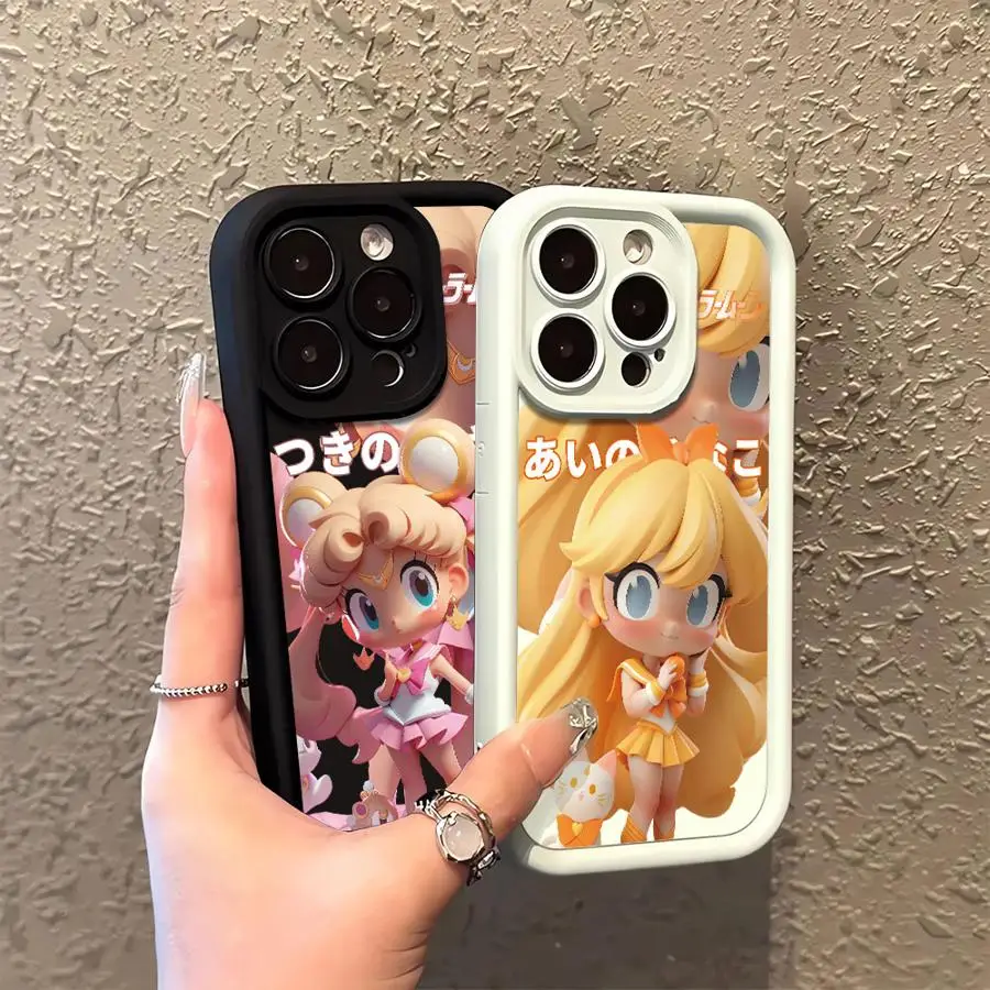 귀여운 세일러문 아이노 미나코 아이폰 XR 17 에어 13 12 11 프로 맥스 XS 맥스 15 16 14 플러스 16e 소프트 커버 폰 케이스