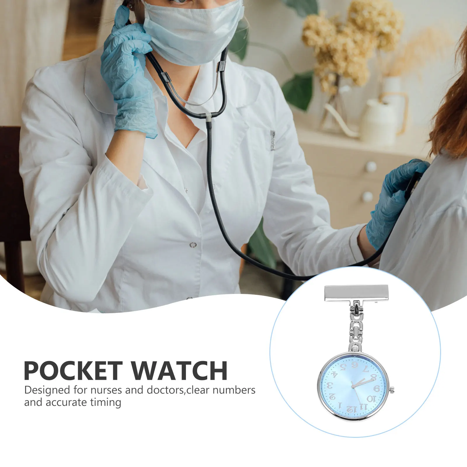

Nursing Breast Pendant Watch Quartz Alloy Hanging Simple for Pocket Nurse Watch Miss Waterproof Timepiece Gift