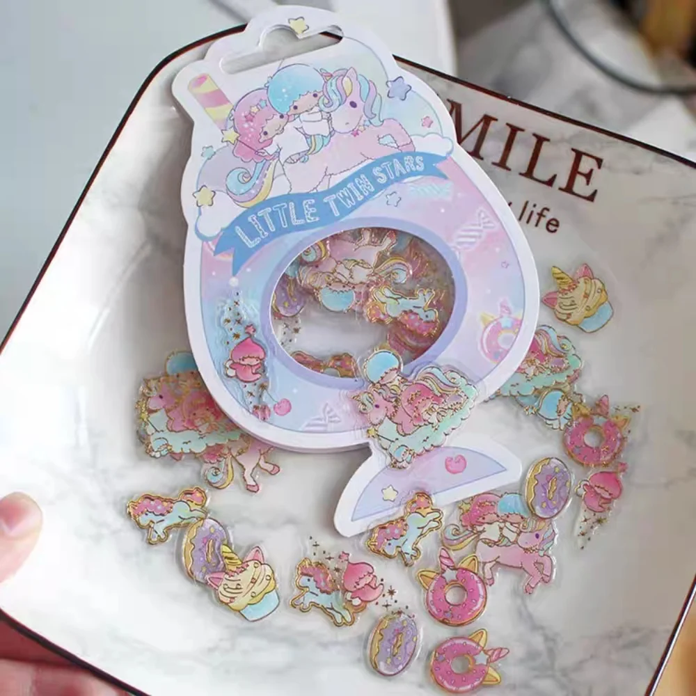 Pegatinas de juguetes originales Sanrio Hello Kitty, melodía de dibujos animados Cinnamoroll, álbum de recortes, casco de bicicleta, decoración de monopatín, calcomanías, regalos para niñas