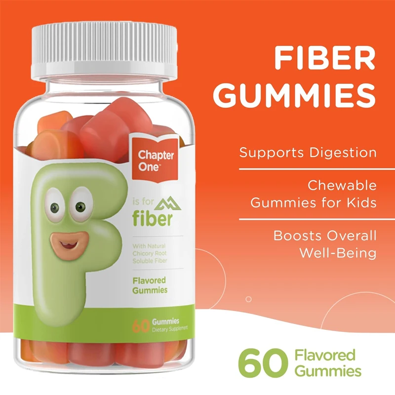 

Adult and child fiber gummies 60 tablets for digestive support,health regularity,and overall health - chewable fiber supplements