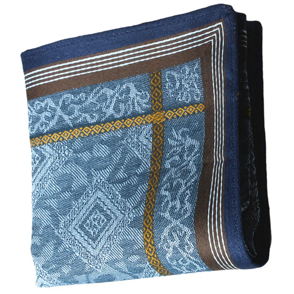 Soft Absorb Sweat Men's Handkerchief Man Pocket Cotton Vintage Handkerchiefs Royal Blue Bandana