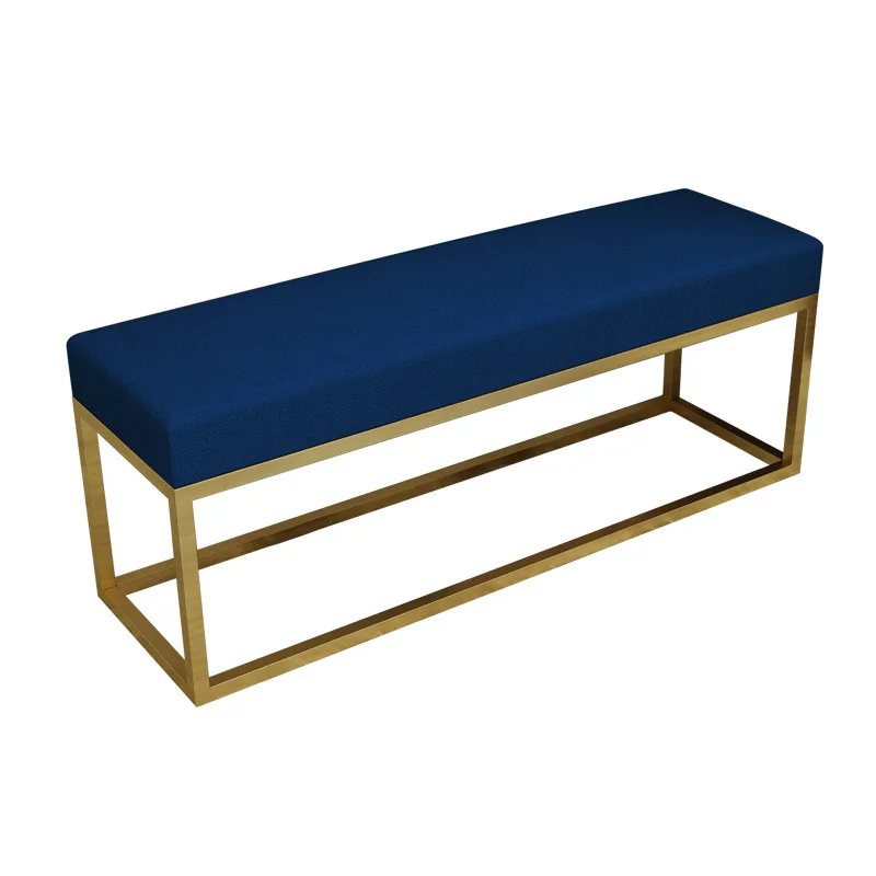Wrought iron gold simple clothing store shoe store try shoe stool long strip sofa stool living room home shoe stool