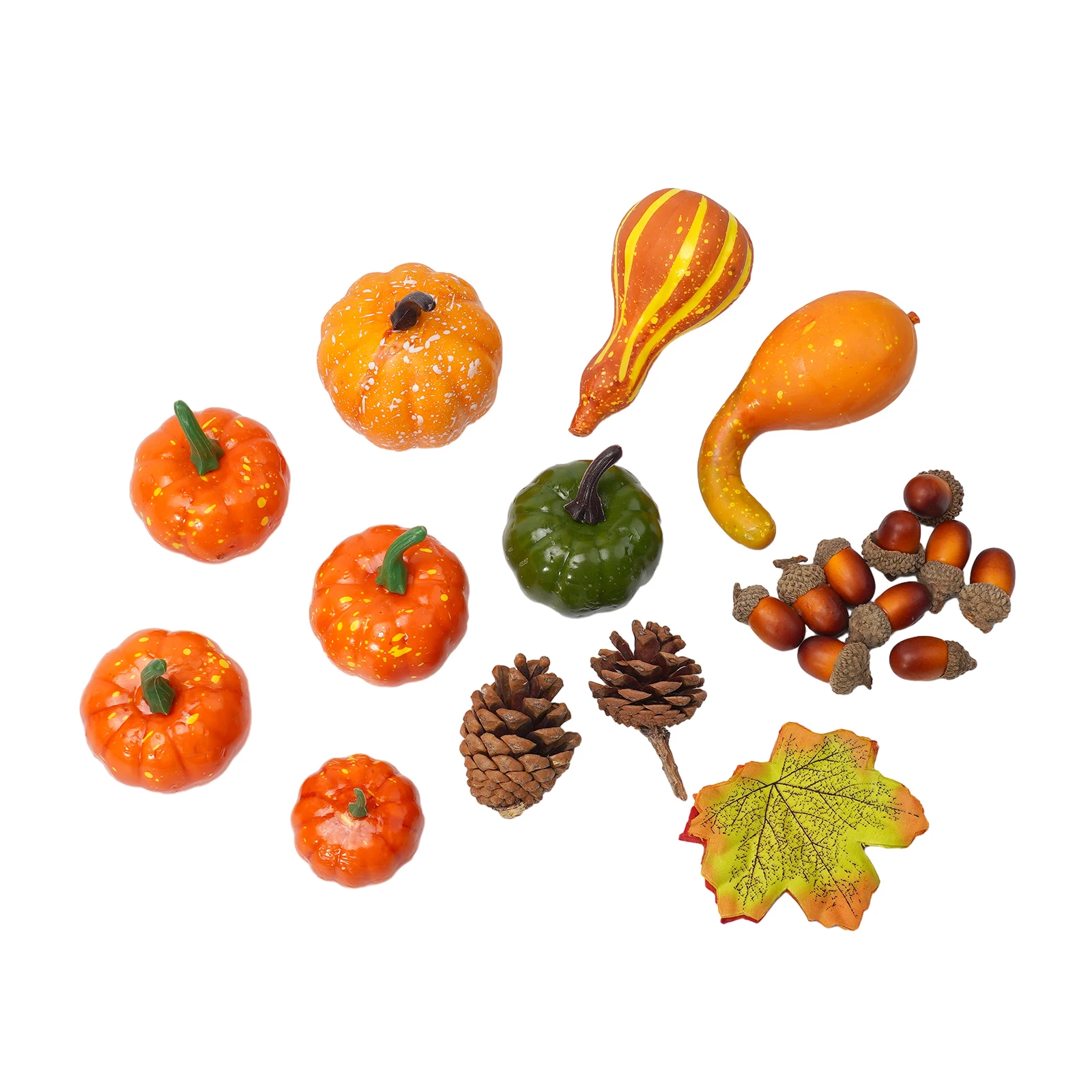 

Props Fall Harvest Decor Simulation Vegetable Gourd Mini Pumpkin Artificial Berries Display Maple Leaf Convenient