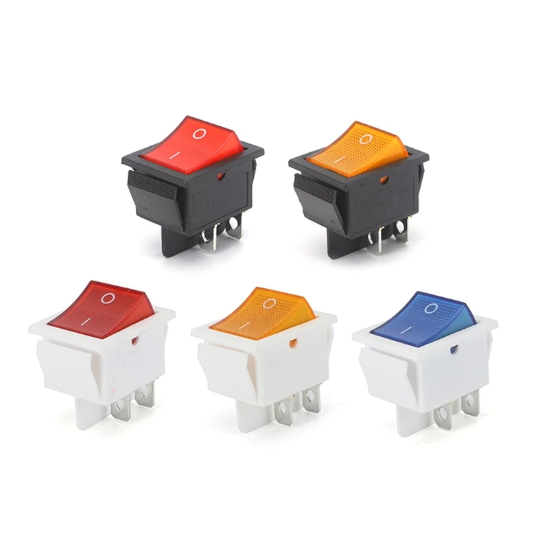 สวิตซ์โยกกันน้ำเรือ4พิน2ตำแหน่งสวิตช์สลับ SPST สวิทช์ขนาดเล็กสแน็ปใน KCD4สำหรับรถยนต์การขนส่งสินค้าอัตโนมัติ