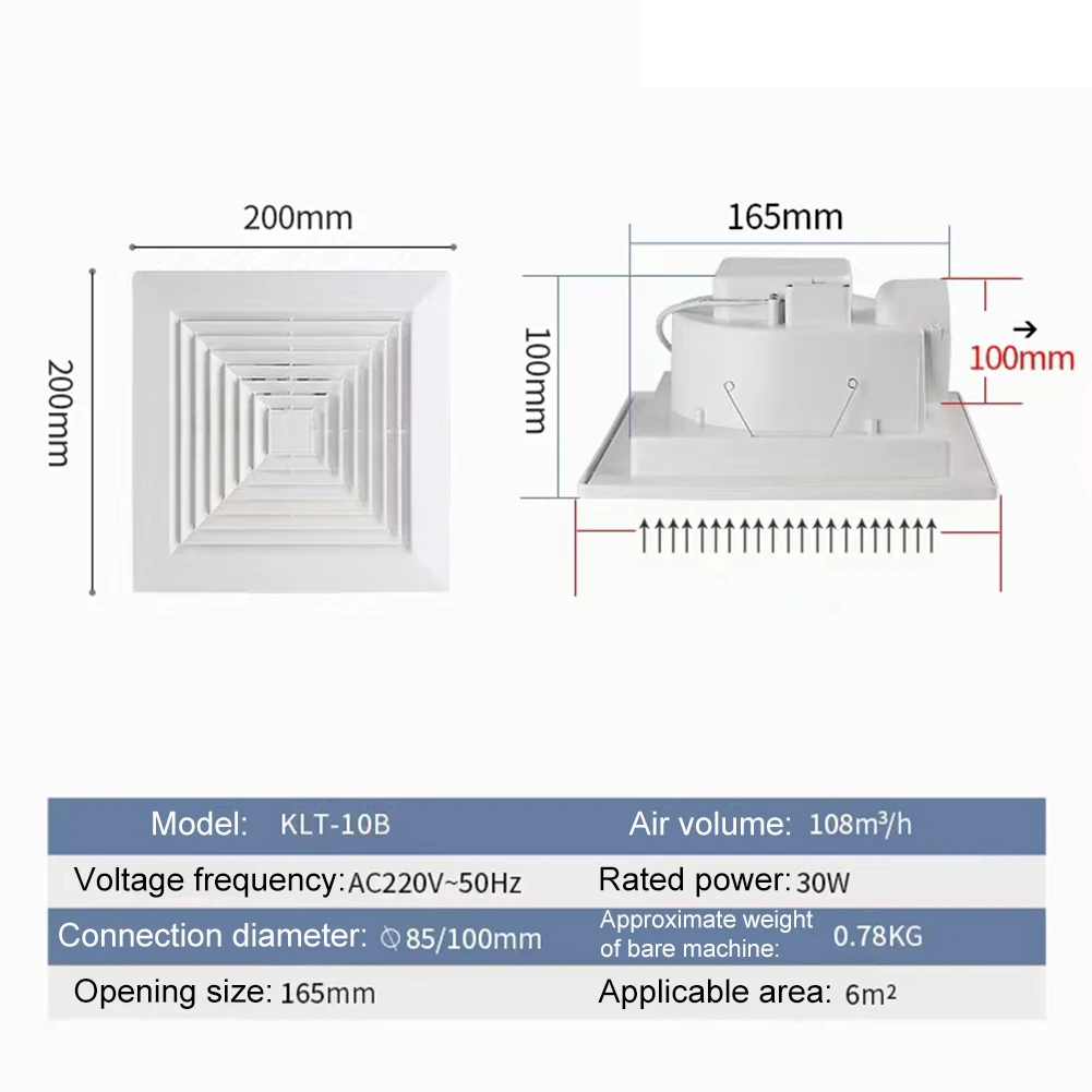 Energooszczędny wentylator sufitowy Wentylacja w domu Biała zintegrowana konstrukcja Usuwanie wilgoci Technologia redukcji szumów