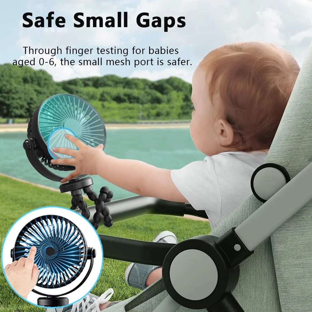 Portable Fan Handheld Mini Octopus Fan Multifunctional Childrens Stroller Mini Fan Home Outdoor USB Charging Small Fan