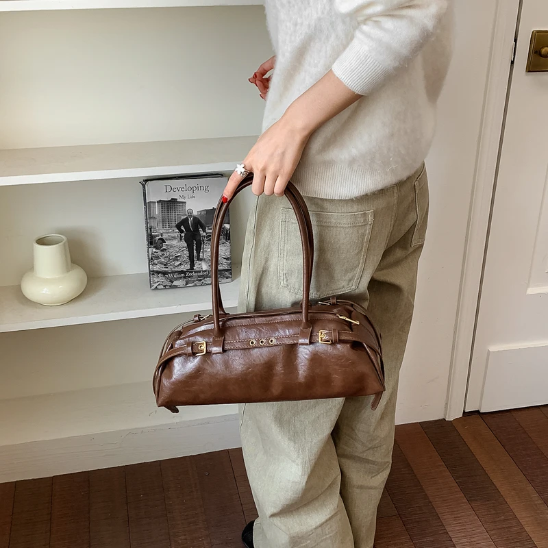 กระเป๋าบอสตันหนังเทียมลายยับสไ - Women Hand Bags For Office บทวิจารณ์และราคา