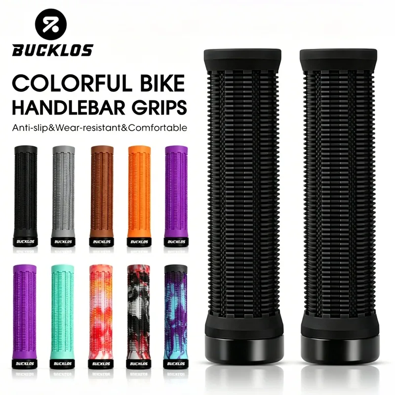 BUCKLOS Bicycle Grips Lock on MTB Cuffs Mountain Bike Handlebar Cover Ergonomic Shockproof Non-Slip Cycling Handlebar Grip Parts
