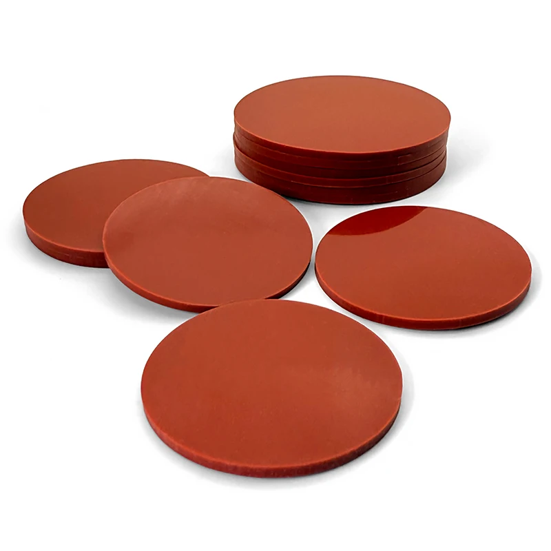 Red Circular Seal Gasket Sheet Dia4 10 15 18 20-50mm Waterproof Seal Pad for home appliances Non-Slip Base Silicone Solid Gasket