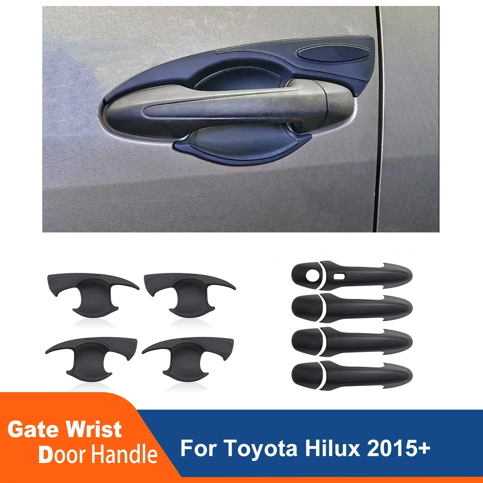 

Door Handle Bowl Insert Protector Cover For Toyota Hilux Revo 2015-2024 4X4 Car Accessories