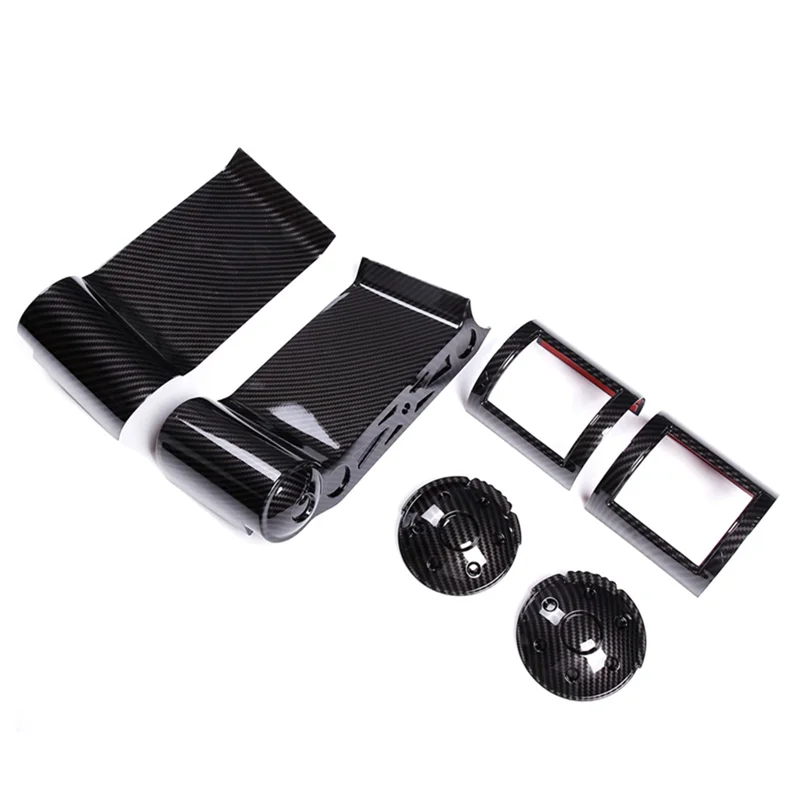 Car Black Carbon Fiber ABS Car Dashboard Side Air Outlet Frame Cover Trim for Toyota FJ Cruiser 2007-2021