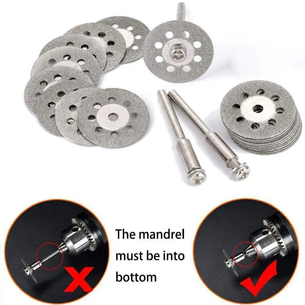 

10 Rotary Tools+ 2 Connecting Rods 20/22/30mm Circular Cutting Tool Cutting Rotary Mini Perforated Discs Sharp Diamon X1U7