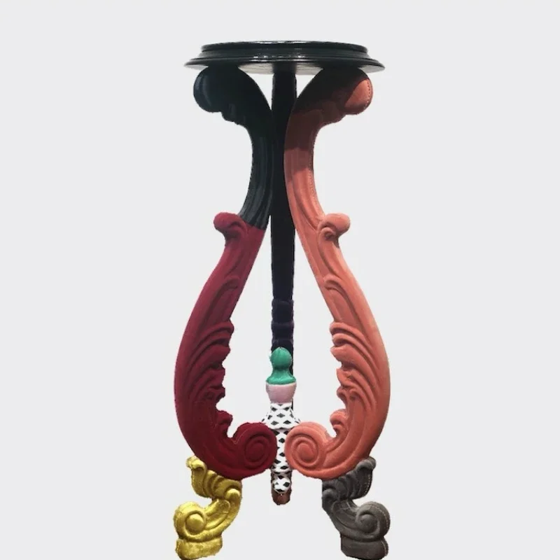 

American all solid wood round flower table bonsai stand European pot stand living room floor flower stand