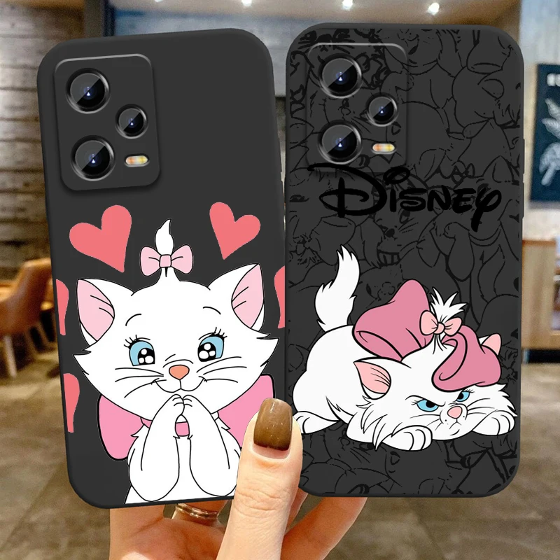 Marie Cat Anime For Xiaomi Redmi Note 13 12R 12 12S Turbo 11 11T 11S 10 10S Pro Plus 5G Black Cover Phone Case