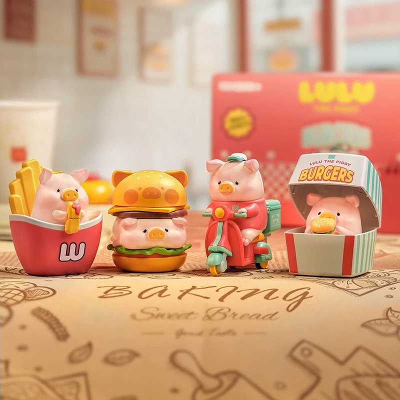 

Консервированная свинья LuLu Burger, серия доставки, подвижная фигурка, милая художественная игрушка, загадочная коробка, подарок для девочек, коллекция украшений