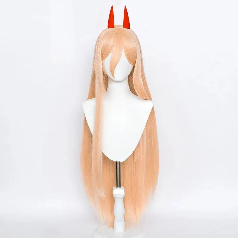 Nuevo 2025 Power Headgear Anime motosierra hombre Cosplay pelo sintético resistente al calor fiesta de Halloween peluca de juego de rol ★ ★ ★ jj.