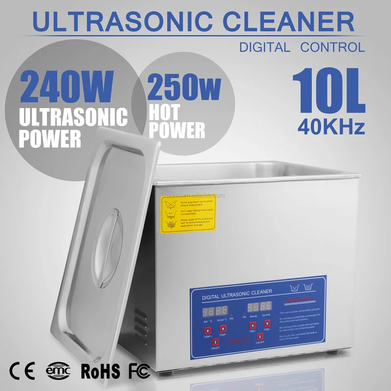 10L Ultrasonic Cleaning Machine Glasses Gold and Silver Jewelry Cleaning Equipment 240W Quick Cleaning Machine