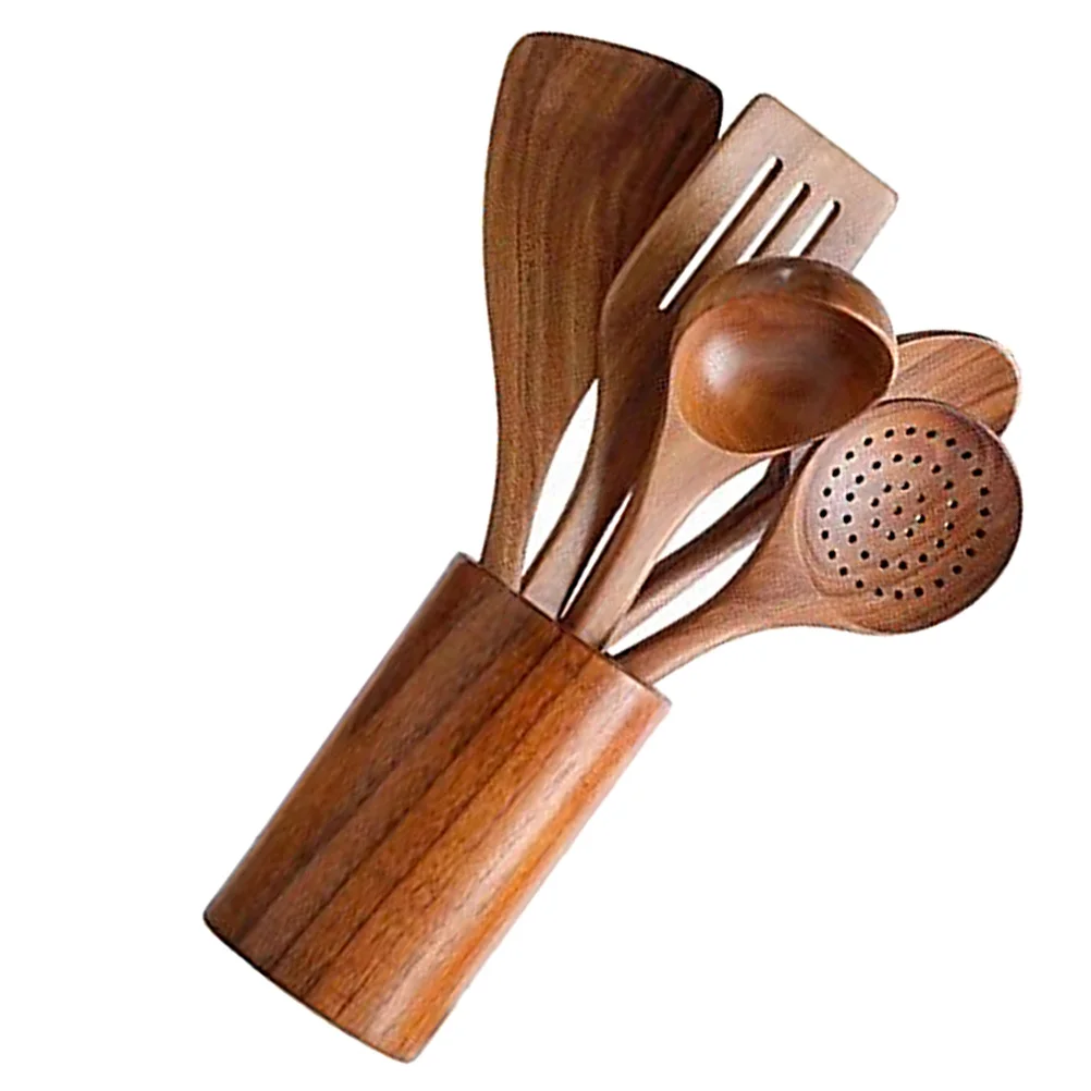 

Spoon Wooden Colander Practical Serving Strainer Scoop Non-stick Spatula Coffee Cooking