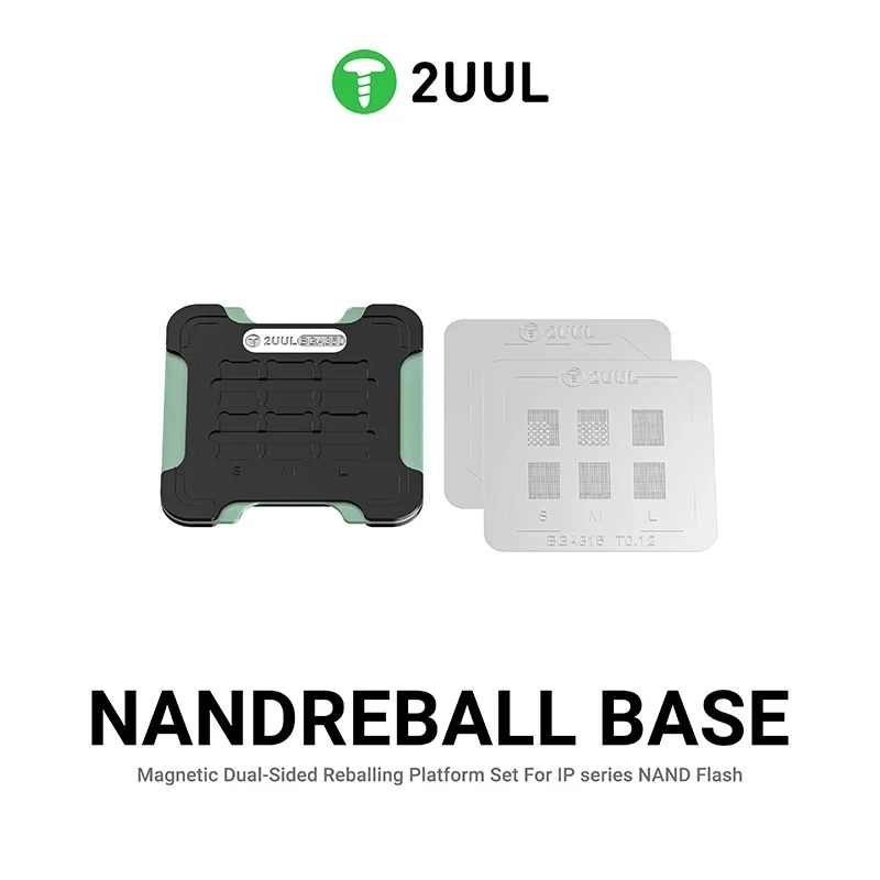 2UUL BH16 BGA110/BGA350 NAND REBALL BASE Magnetic Dual-Sided Reballing Platform Set for NAND Flash Chip Repair Tools Set
