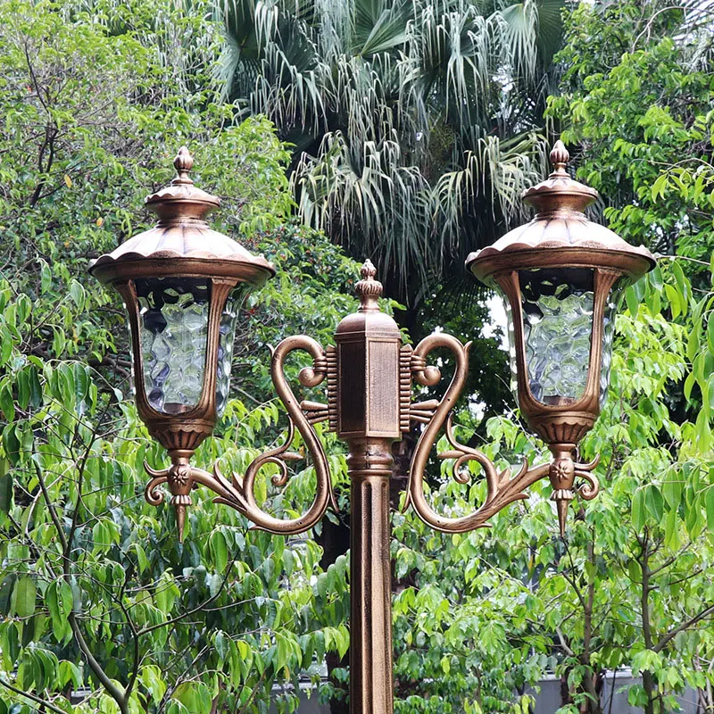 Imagem -04 - Outdoor Impermeável Paisagem Rua Luz Pólo Alto Pátio Jardim Retro Villa Iluminação Comunitária Estilo Europeu