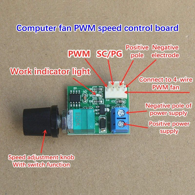 NEW DC 12V Fan Governor PWM Speed Controller With Switch Single Channel 4 Pin 3A Low Power Mute For Computer Case Fan