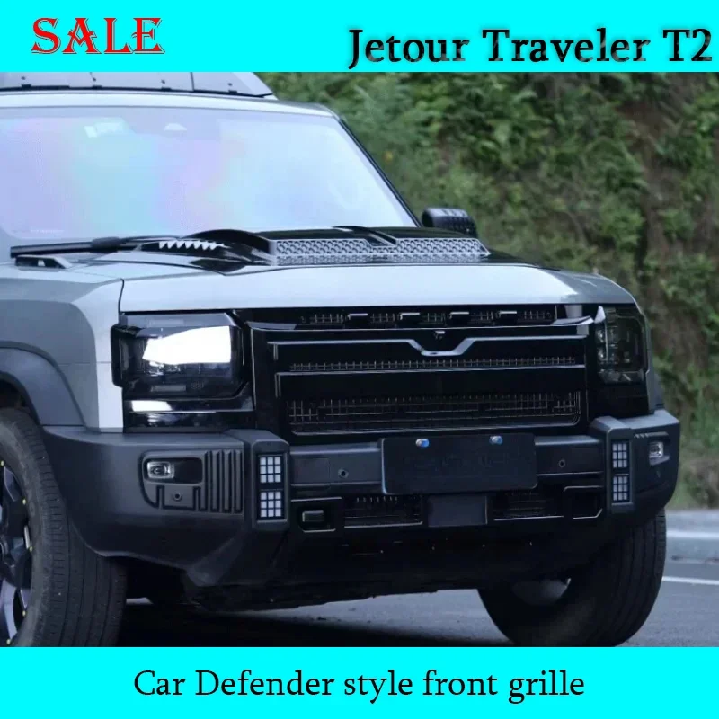 Fit for JETOUR Traveler T2 2023-2024 Car Defender Style Front Grille Free Removal Grille Car Exterior Decorative Accessories