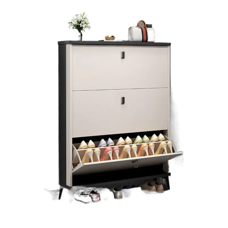 

Italian ultra-thin shoe cabinet, large-capacity tipping bucket outside the home door, light luxury