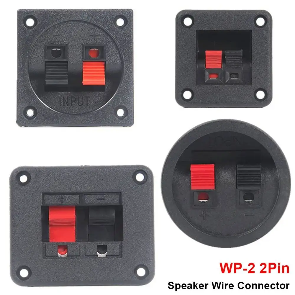 1Pcs WP-2 2Pin Speaker Wire Connector Dual-Position Junction Box Amplifier Wiring Clip Red Black Terminal Switch Wiring Buckle