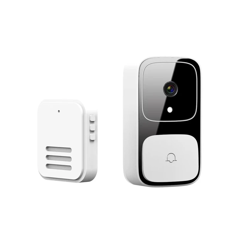 Timbre inteligente Wifi inalámbrico, intercomunicador bidireccional, cámara de protección para el hogar, Timbre de visión nocturna, plástico blanco