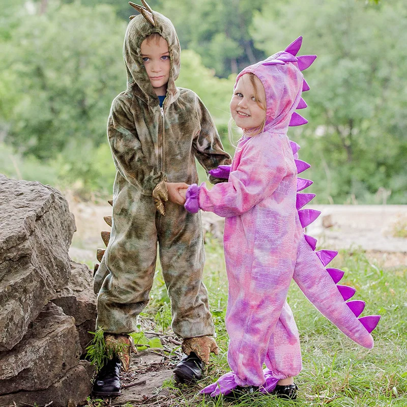 Kids Dinosaur Costume Jurassic World Pink Girls Tilly the T-Rex Dinosaur Dilophosaurus Boys Halloween Costume