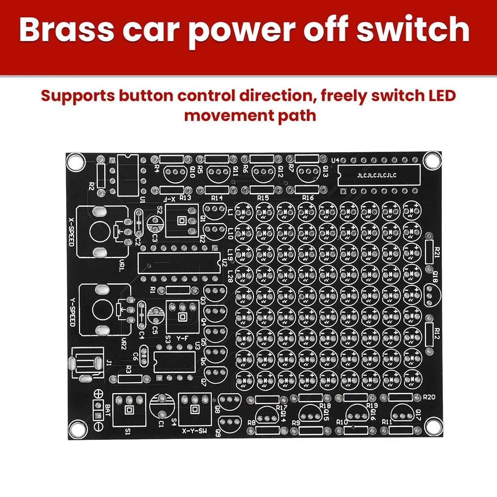 DIY LED Follow Spot Kit DC 4.5-9V Gaming X/Y-Axis Movement Adjustable Speed Running Lights DIY Soldering Kit 81 Indicator Lights