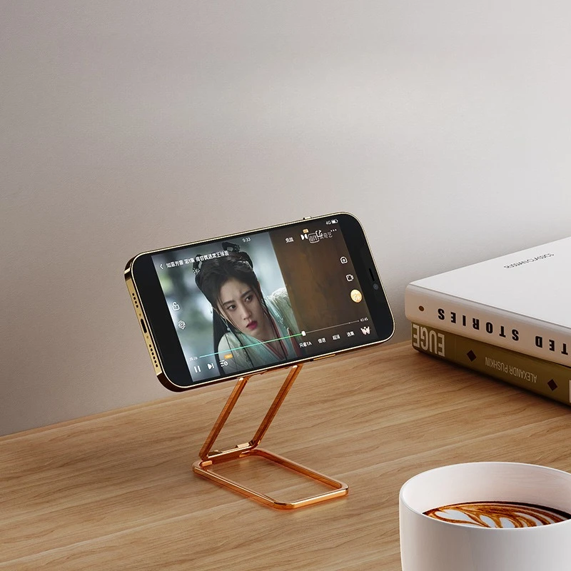 1Pc Metal Ring Phone Stand  Ultra Thin Foldable Kickstand with Finger Grip 360° Rotatable Mobile Phone Holder Multipurpose Rack