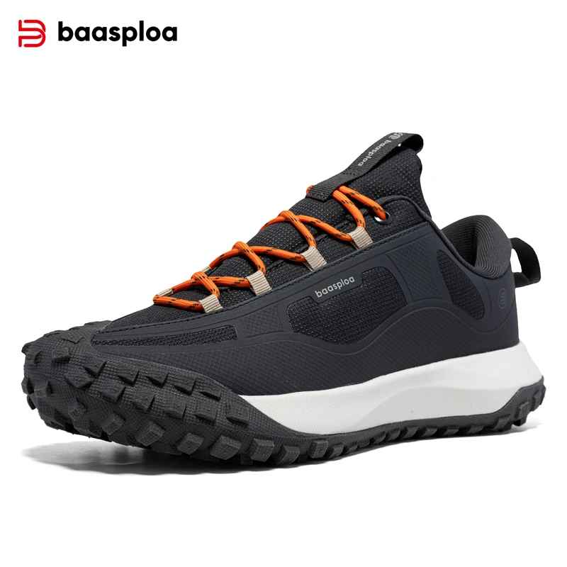 Baasploa Men Outdoor Shoes Non-Slip Wear Resistant Hiking Shoes Men Anti Splash Water Comfort Casual Sneakers Male New Arrival