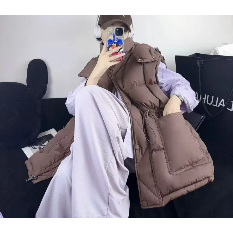 다운 베스트 2025 겨울 신상 캐주얼 릴랙스드 출퇴근 스타일 오버사이즈 두꺼운 패셔너블 다용도 따뜻한 코트 트렌디