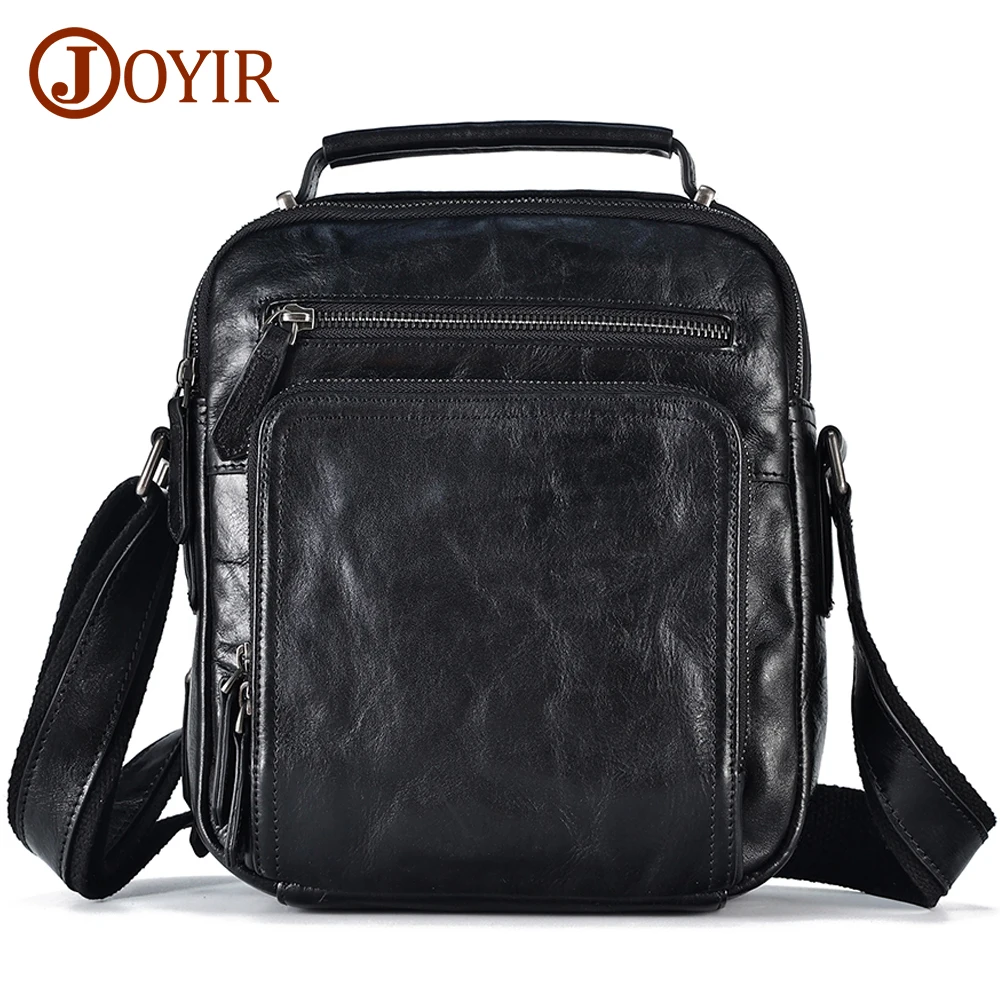 

JOYIR Genuine Leather Men Small Messenger Bags Vintage Men's Shoulder Bag Casual Office Fashion Crossbody Bag Purself Handbags