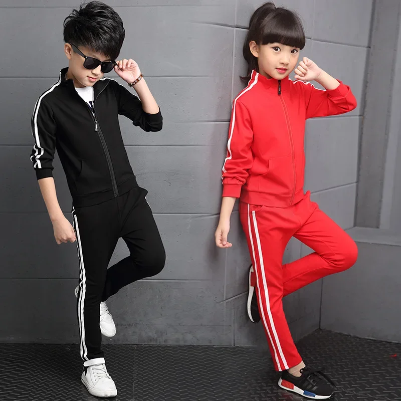 Kids Clothes Set Spring Autumn Girls Boys Long-sleeved Sports Suits Children Teenage Jacket+Pants 2pcs Sets Clothing Tracksuits