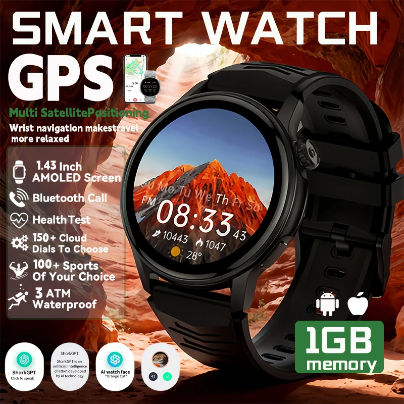 

2025 New For Xiaomi GPS Sports Smart Watch Men Fitness Trackr ChatGPT assistant Bluetooth call 1GB Smartwatch Woman Bracelet