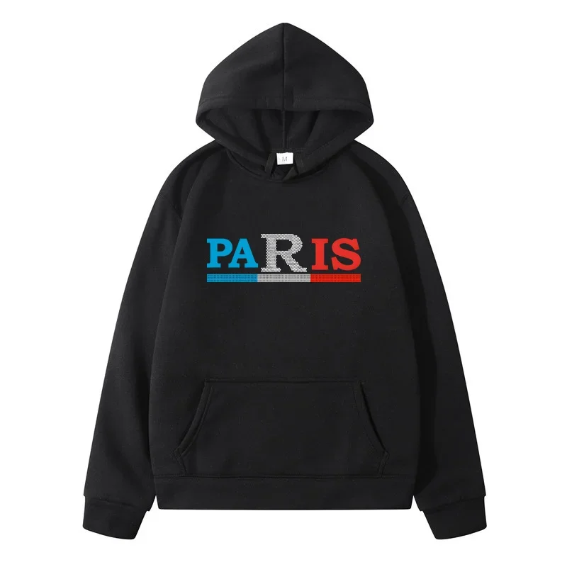 Paris Letter 2024 Autumn Pure Cotton Clothing New in Hoodies & Sweatshirts Sweatshirt Y2k Long Sleeve Casual Women's Sweat-shirt