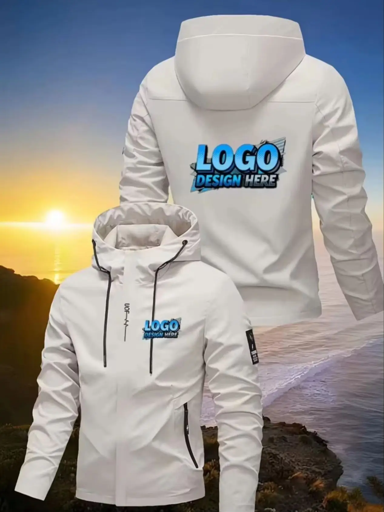 Premium-Kapuzenjacke für Herren, Neues Herbst-Winter-Modell, Anpassbar mit Jedem Logo. Lässiger Business-Mantel, vielseitiges Oberteil. – Detail 1