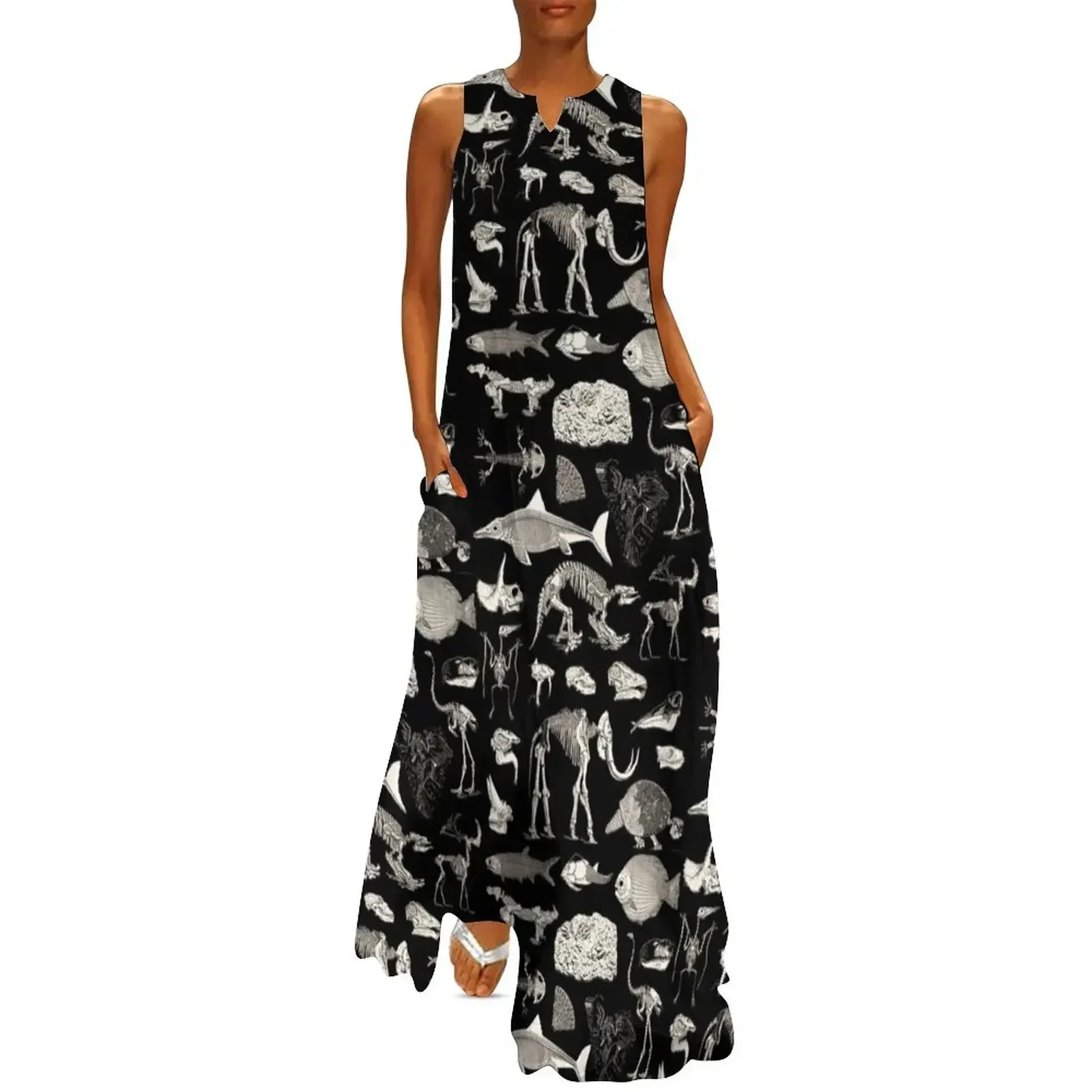 

Paleontology Illustration Long Dress summer women's dress 2025 womans clothing clothes Dress