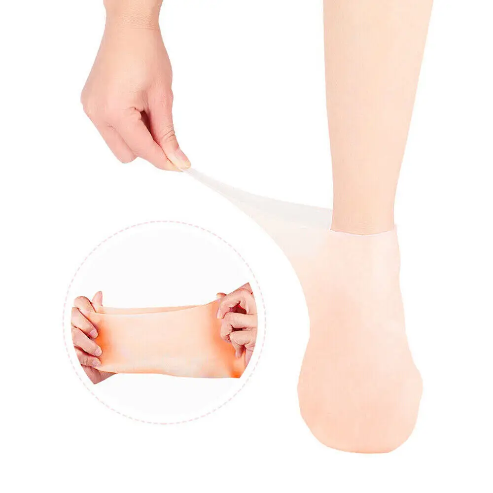 2pcs Silicone Foot Care Socks Anti Cracking Moisturizing Gel Socks Cracked Dead Skin Remove Protector Pain Relief Pedicure Tools