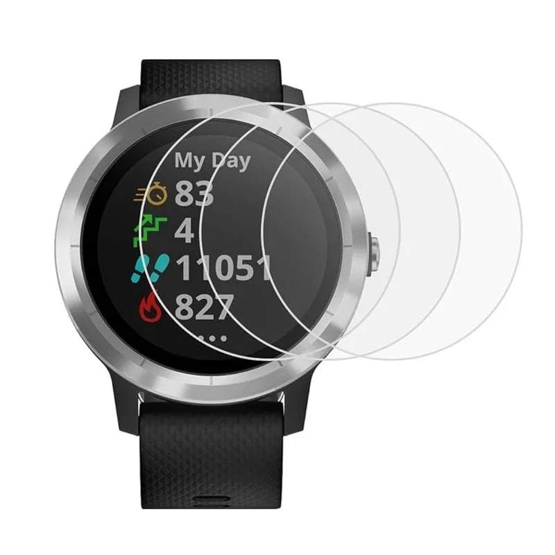 ฟิล์มป้องกันหน้าจอสมาร์ทวอท์ช5ชิ้นสำหรับ Garmin vivoactive 3ฟิล์มป้องกันรอยขีดข่วนกระจกเทมเปอร์