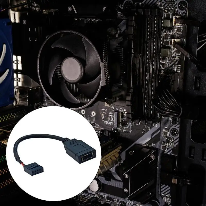 20CB แผงด้านหน้าประเภท C อะแดปเตอร์ 9PIN เพื่อพิมพ์ E USB2.0 ส่วนหัวเมนบอร์ดสายเคเบิล USB2.0