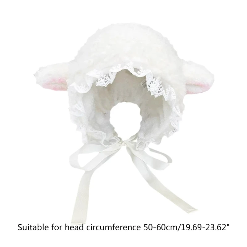 Cartoon Sheep Ear Shape Hat Fluffy Winter Ear Protects Plush Hat Cold Winter Cute Presents for Girlfriend Teenagers