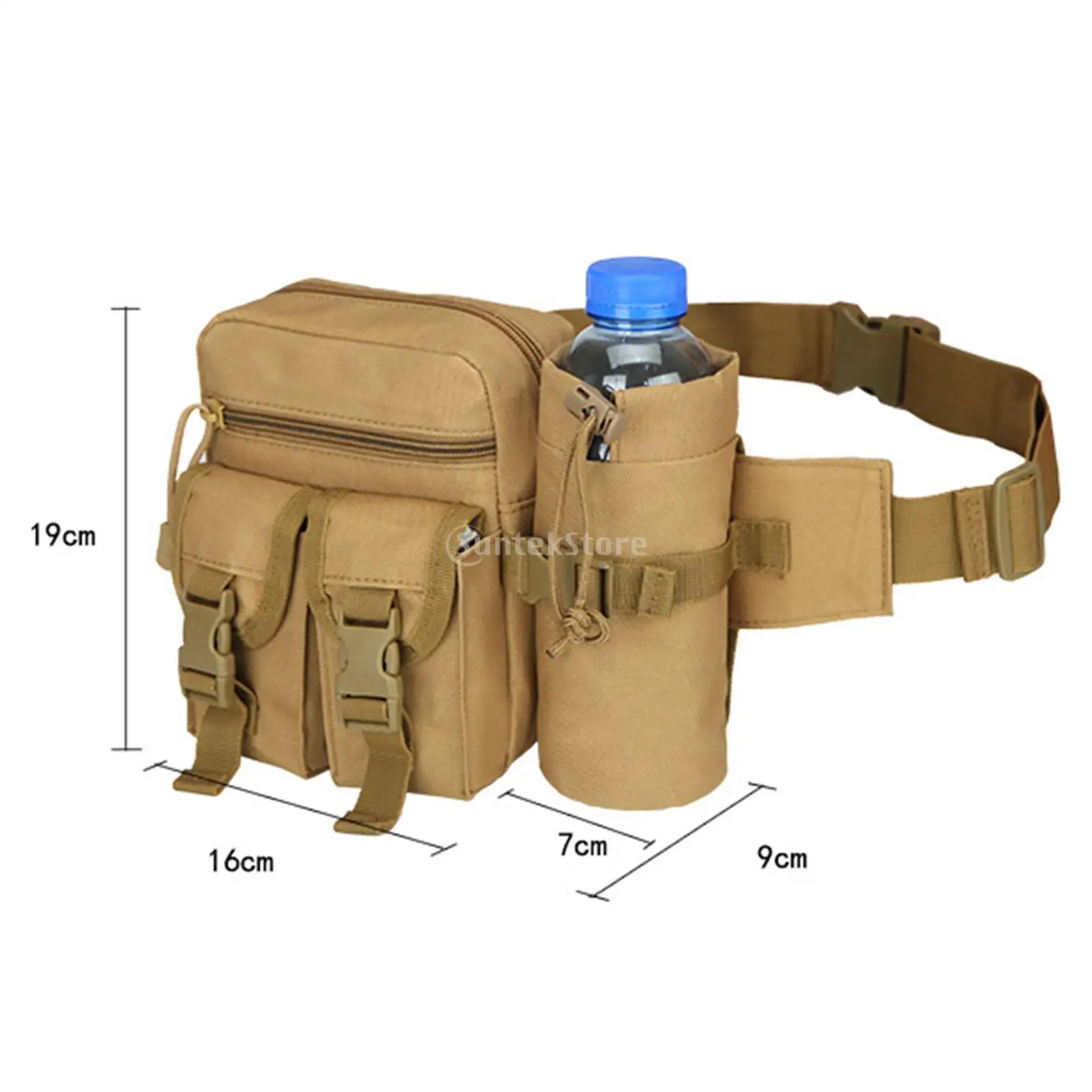 1000D Oxford Waist Pack Bag Pouch Water Bottle Holder Fanny Pack Waist Shoulder Bag for Tool Travel Women Men Mountaineering