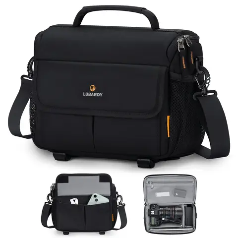 RAINSMORE Camera Bag Small Camera Sling Bag Waterproof Camera Case with Tripod Holder Compact Camera  Crossbody Bag